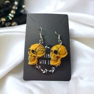 Artisan Polymer Skull Earrings